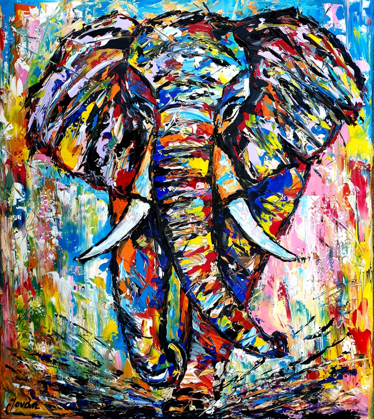 Elephant On A Summer Walk – Jovanart